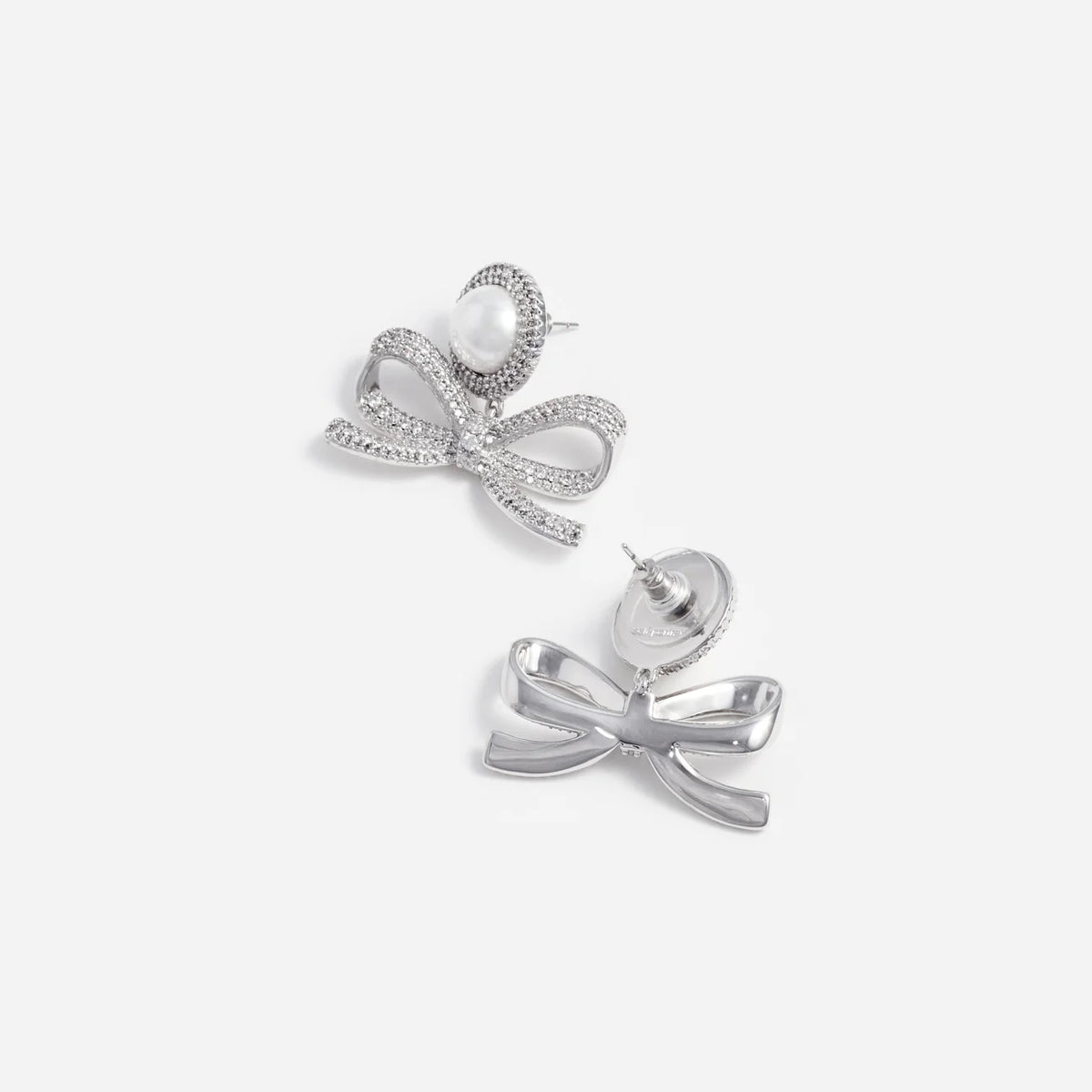 Self-Portrait Pearl Bow Drop Earrings