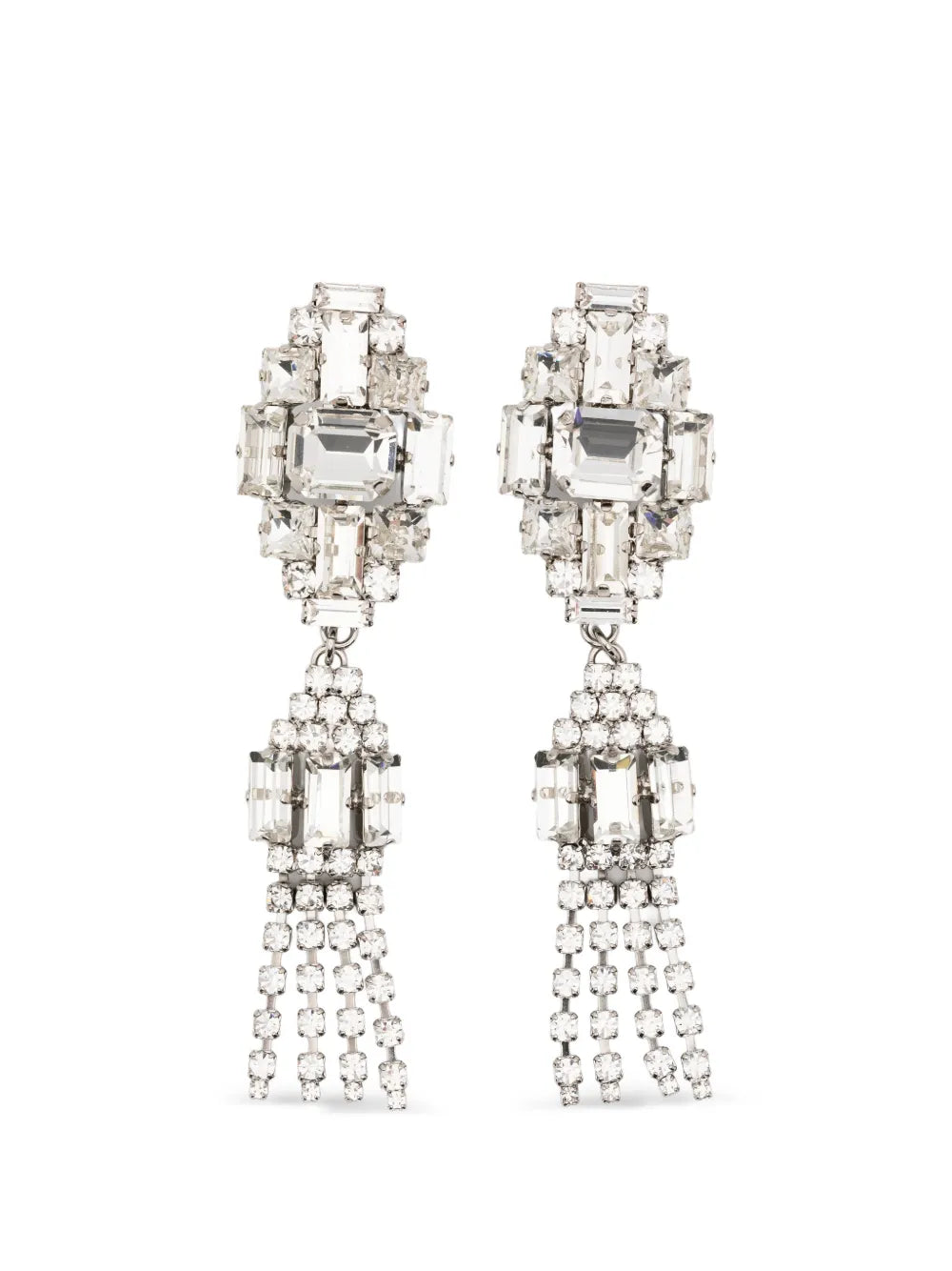 Alessandra Rich Crystal Tassel Drop Earrings