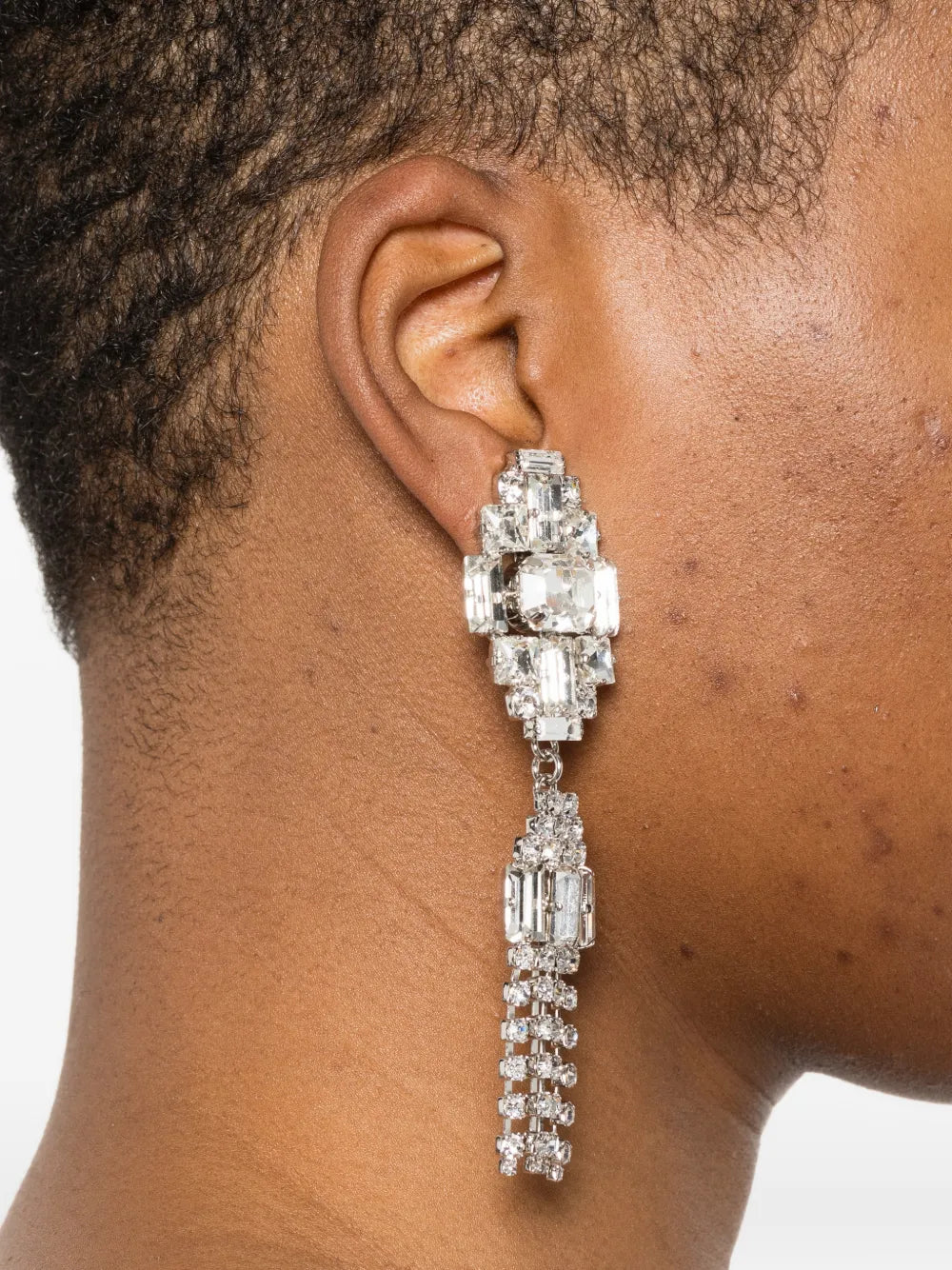 Alessandra Rich Crystal Tassel Drop Earrings