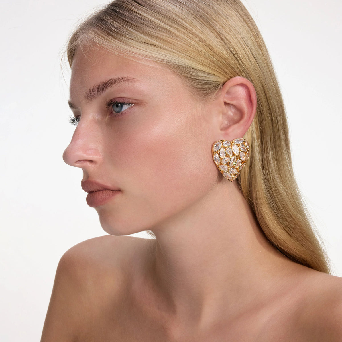 Self-Portrait Embellished Heart Earrings
