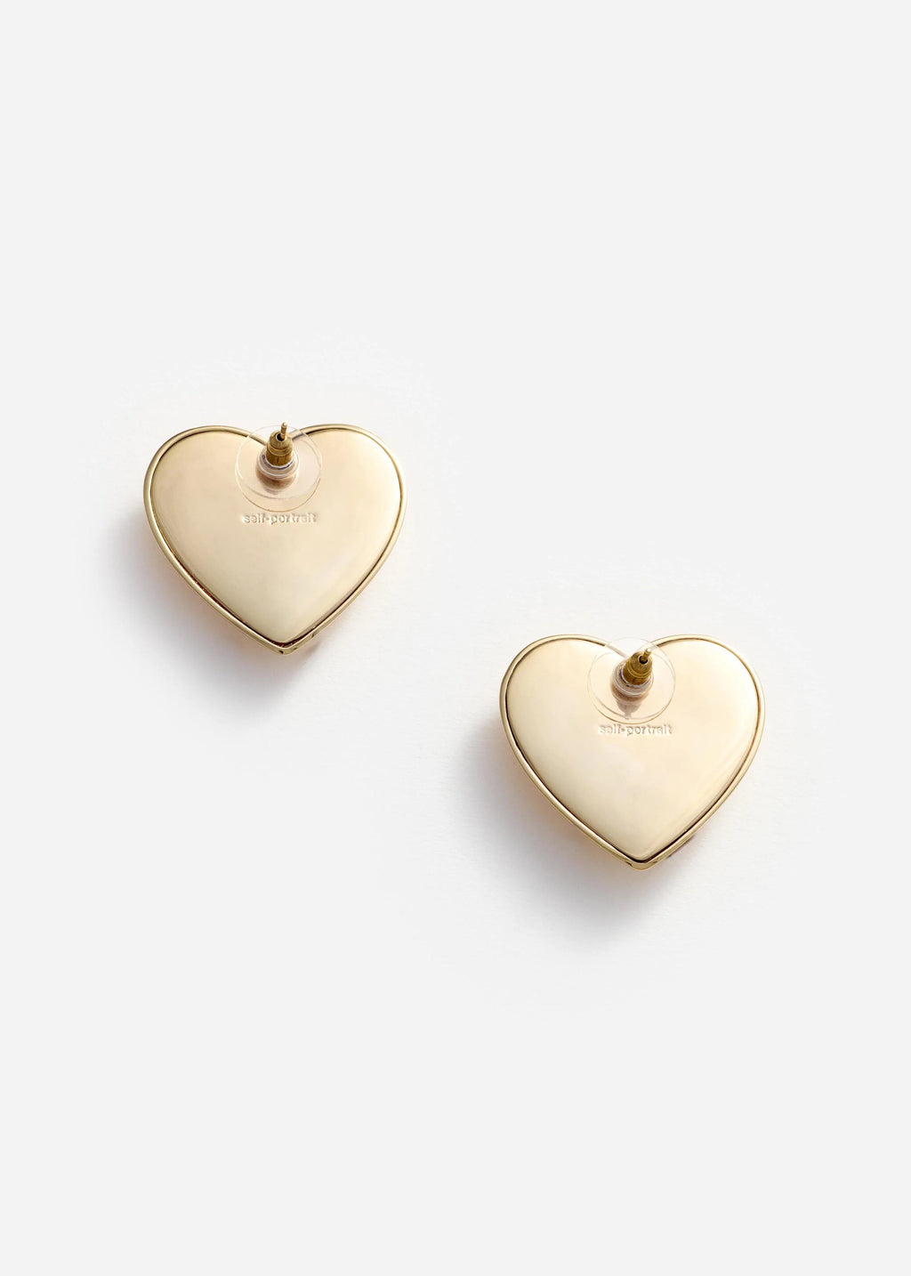 Self-Portrait Embellished Heart Earrings