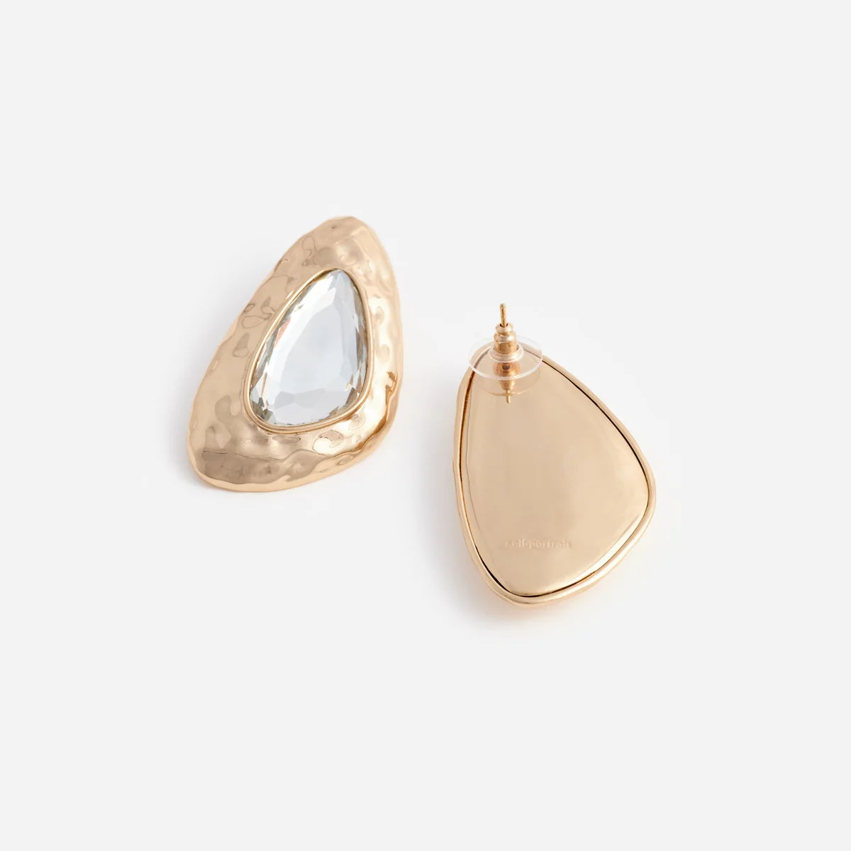 Self-Portrait Hammered Crystal Earrings