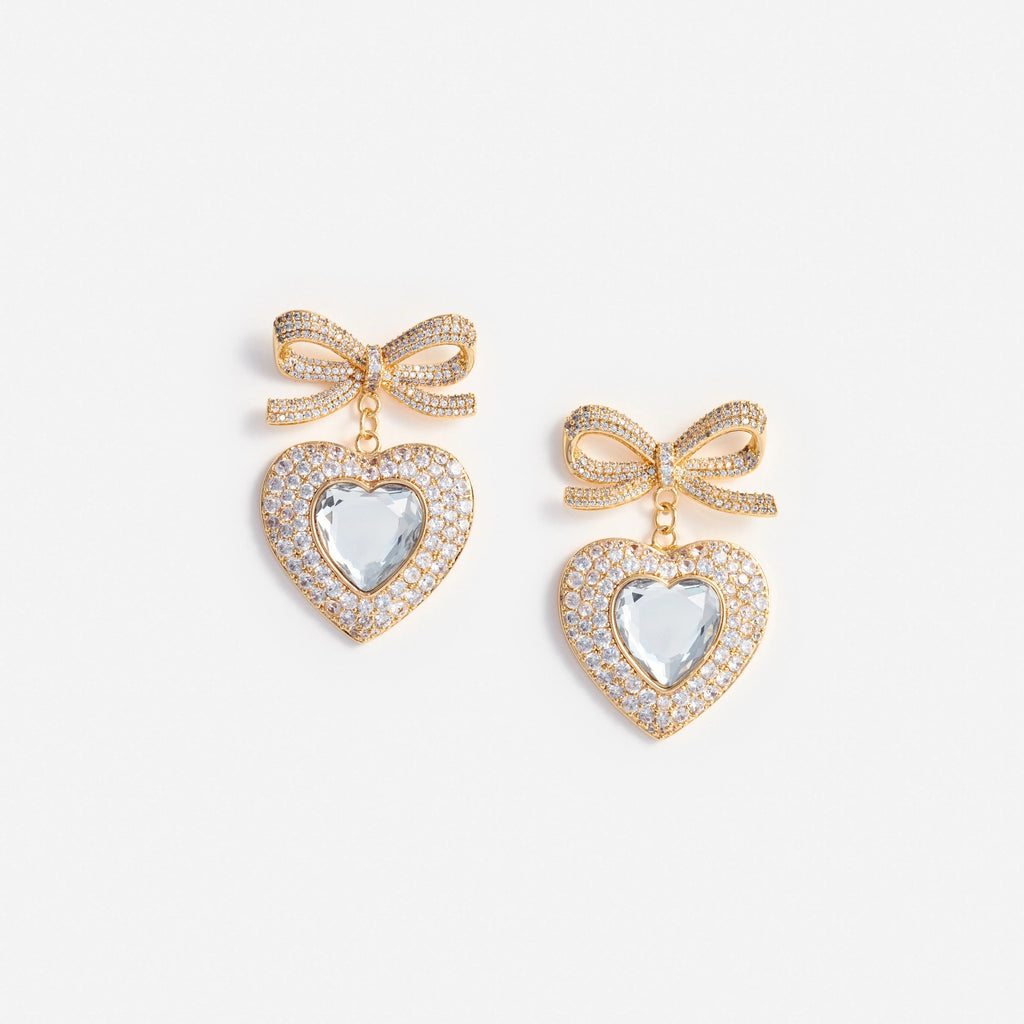 Self-Portrait Heart-Shaped Bow Earrings
