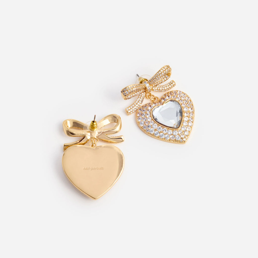 Self-Portrait Heart-Shaped Bow Earrings